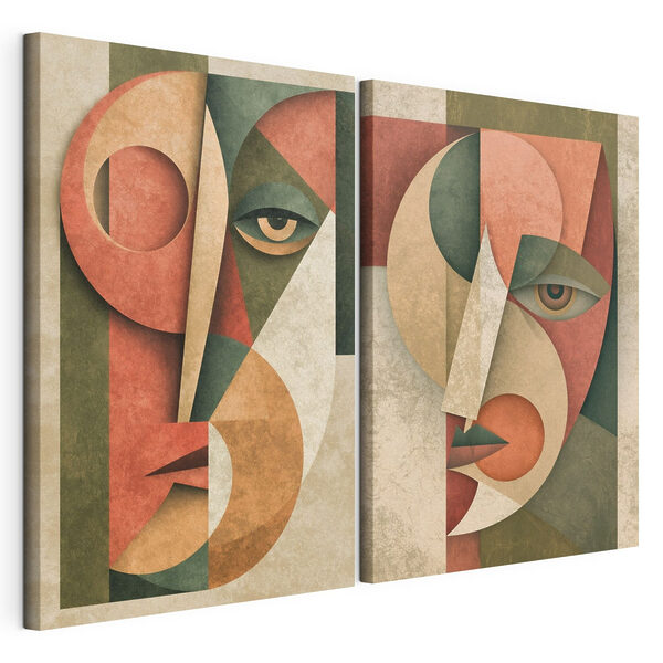 Impression sur toile modulaire Deux visages de couleurs différentes