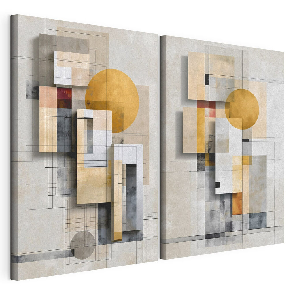 Painting of geometric shapes and circles