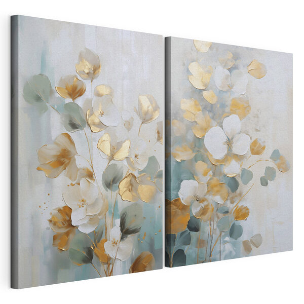 Impression sur toile modulaire - Une composition florale élégante aux teintes douces