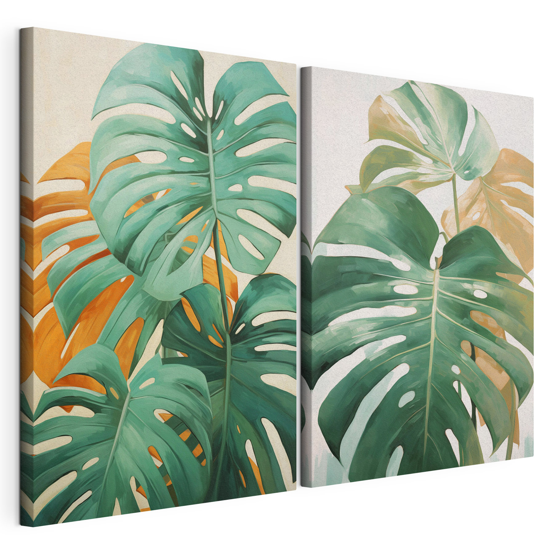 Lush green leaves in vibrant hues
