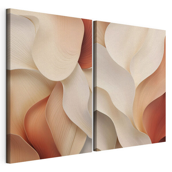 Impression sur toile modulaire Des formes fluides dans une palette de couleurs douces