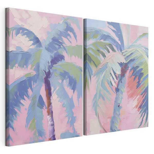 Impression sur toile modulaire Peinture représentant des palmiers