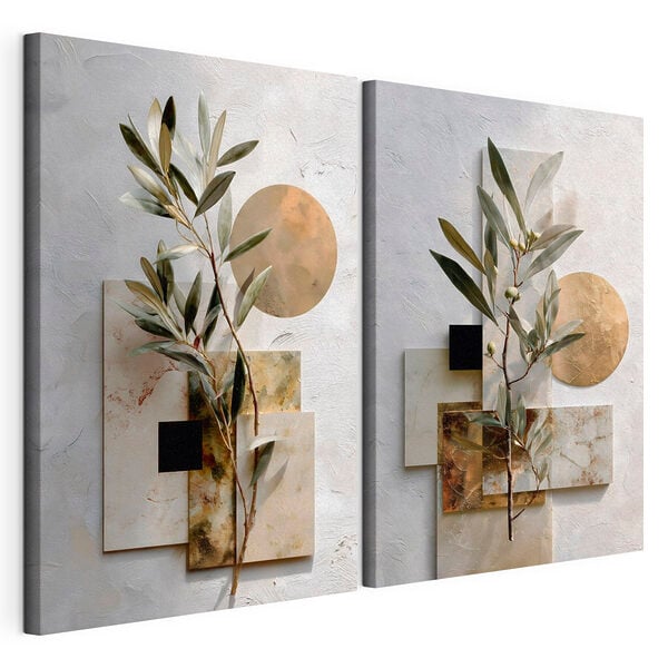 Impression sur toile modulaire Une élégance naturelle rehaussée de touches végétales