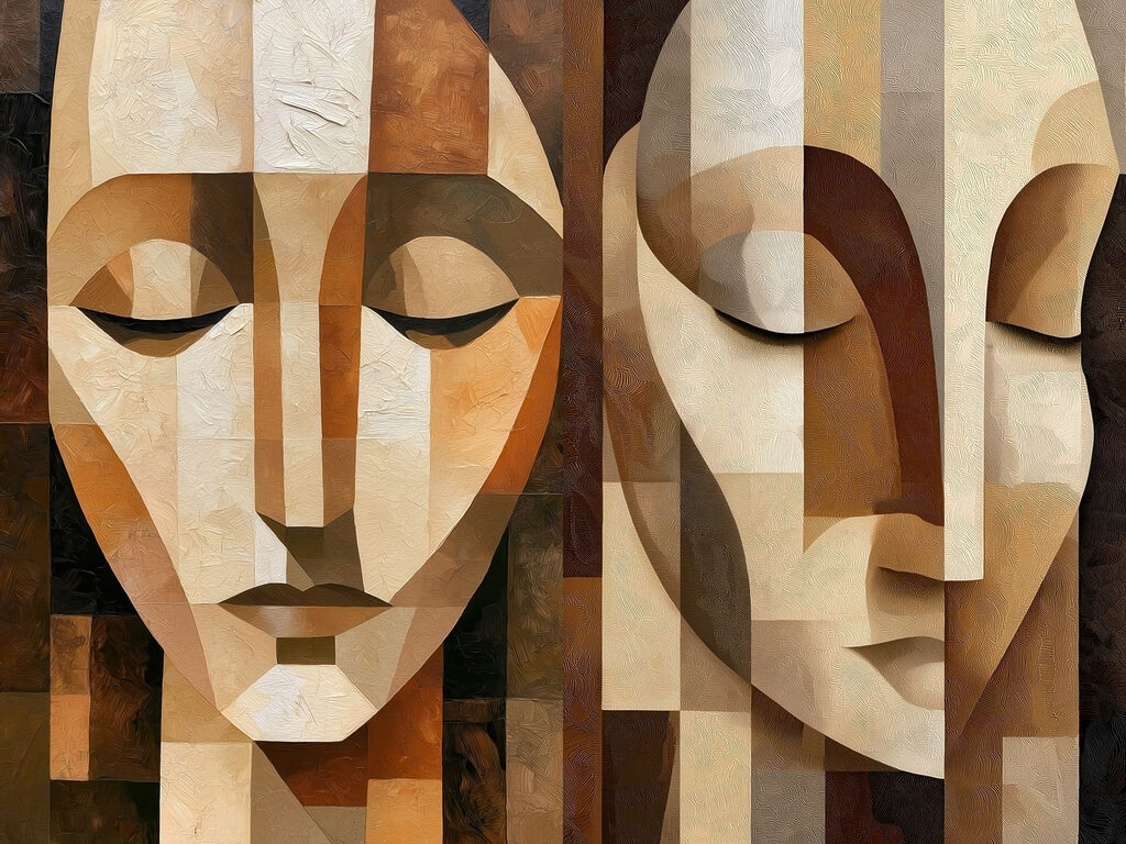 Silent Faces in Abstract Harmony