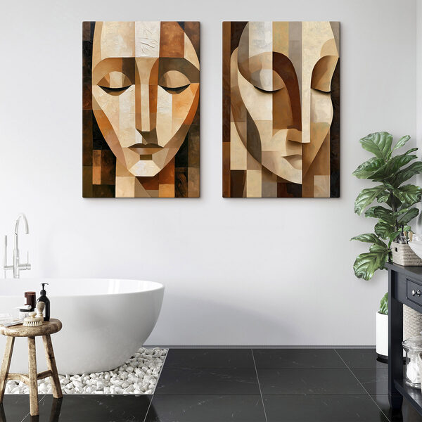 Silent Faces in Abstract Harmony