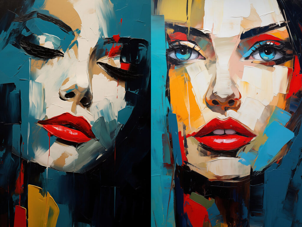 Collage of a woman's face