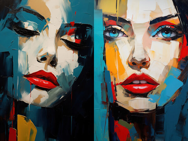 Collage of a woman's face
