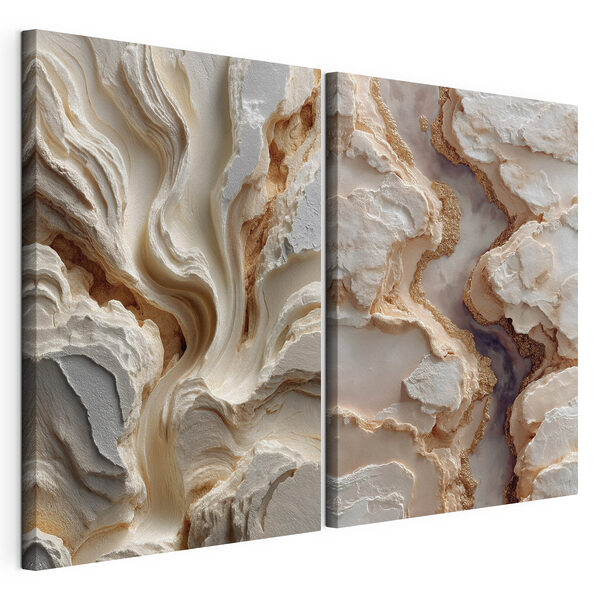 Impression sur toile modulaire Motifs fluides aux teintes douces