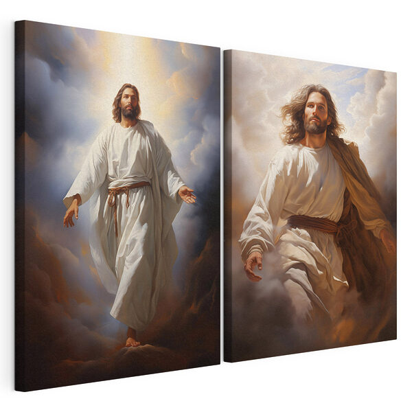 Impression sur toile modulaire Tableau représentant un homme vêtu d'une robe blanche