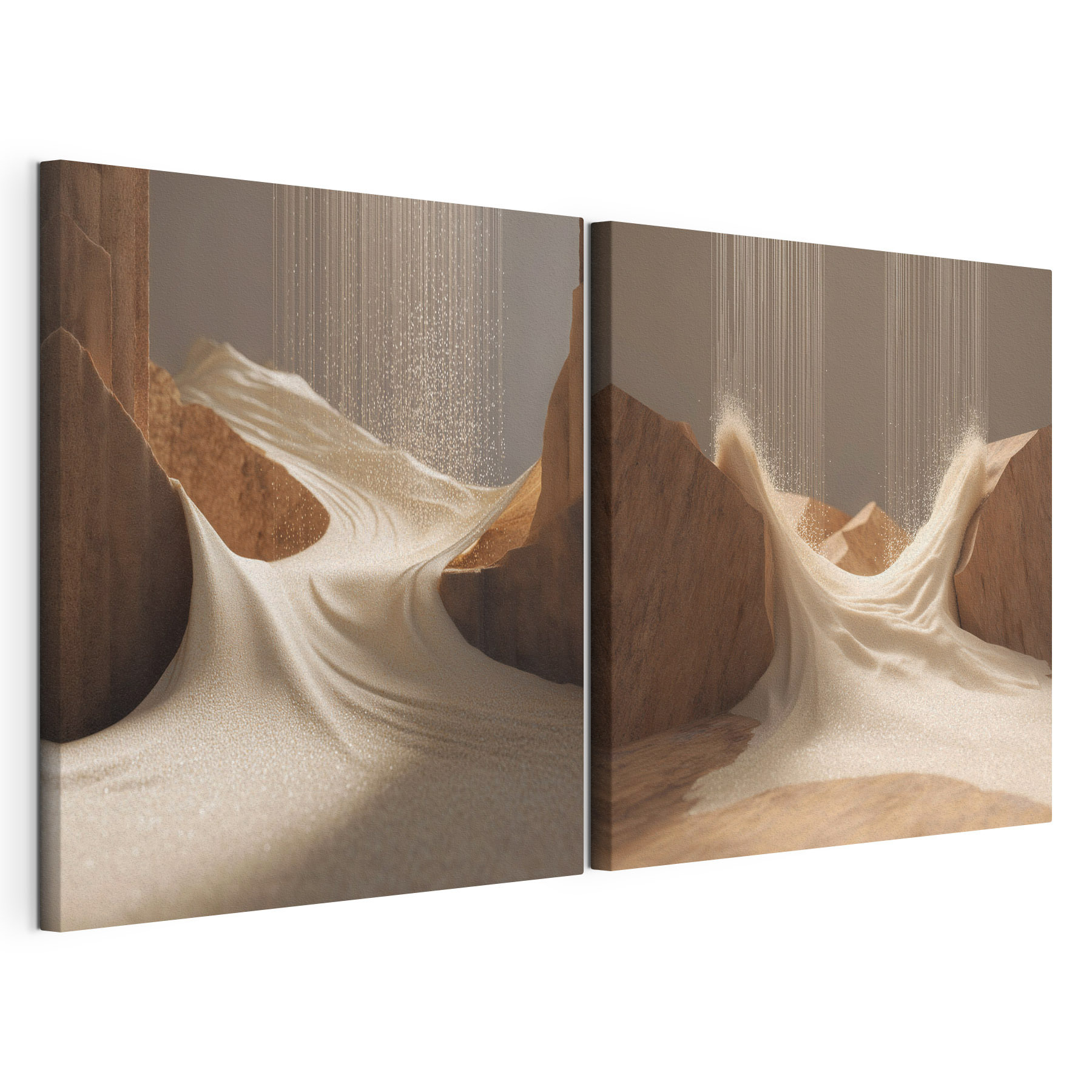 Sand flowing from a cliff