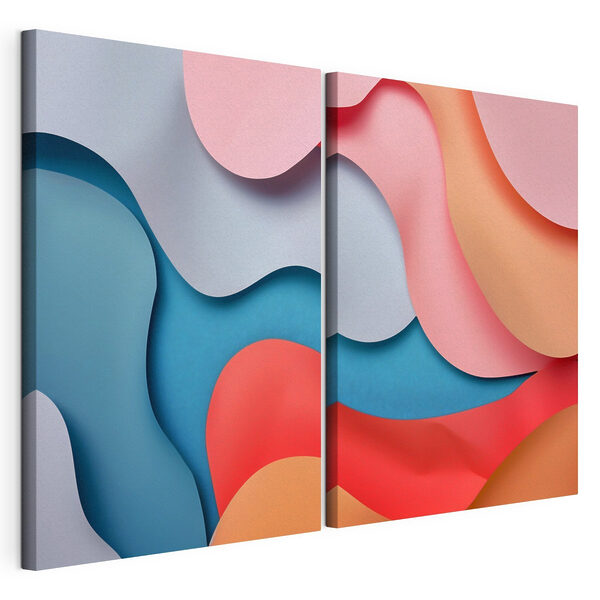 Impression sur toile modulaire Collage de formes de différentes couleurs