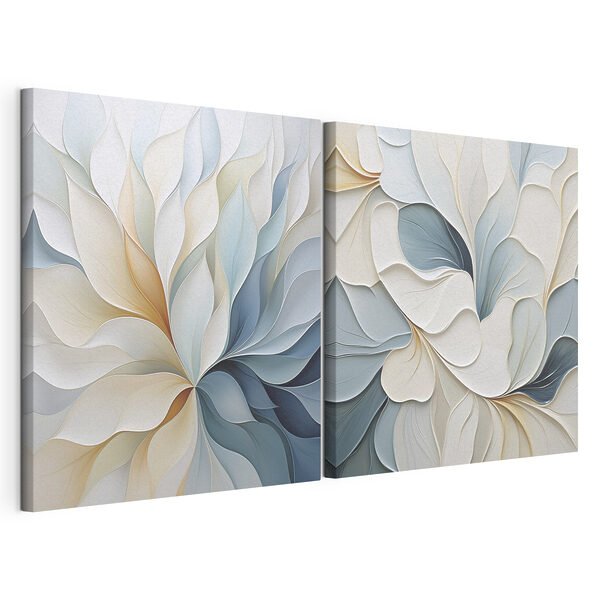 Impression sur toile modulaire Des motifs fluides aux couleurs douces