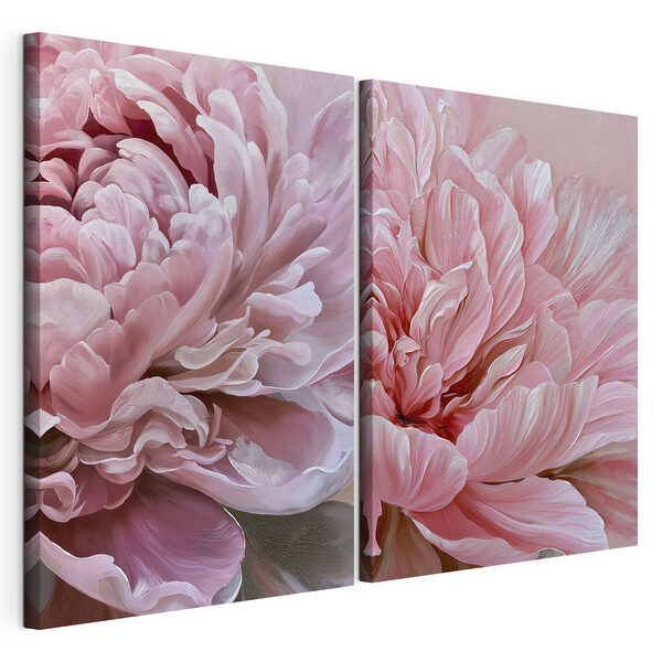 Impression sur toile modulaire Des pétales souples aux nuances délicates de rose
