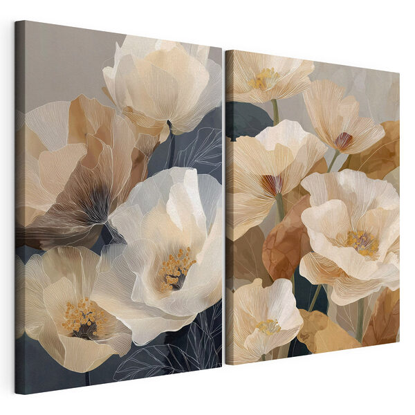 Impression sur toile modulaire Collage de fleurs