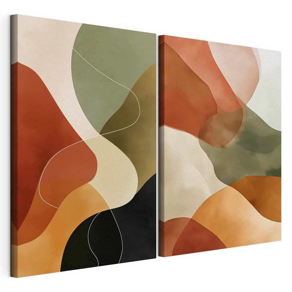 Serene abstract shapes in warm tones