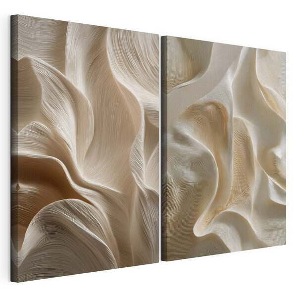 Impression sur toile modulaire Motifs fluides aux teintes douces