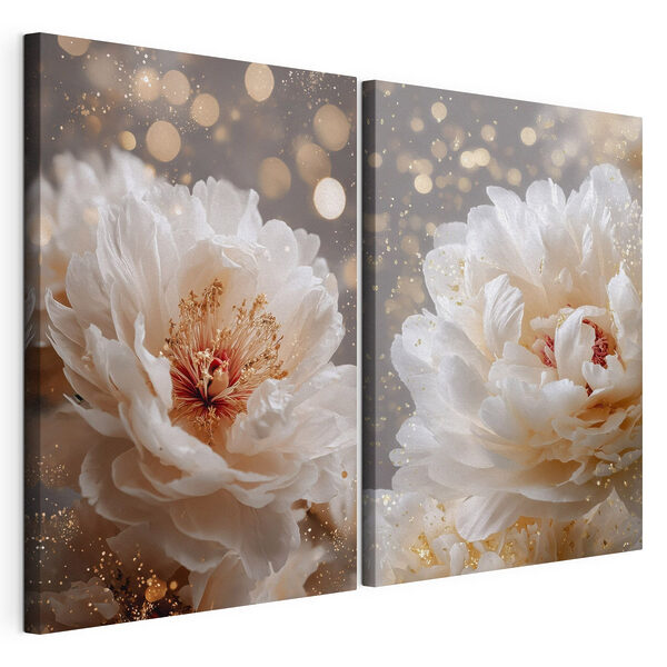 Impression sur toile modulaire Des fleurs délicates aux teintes douces