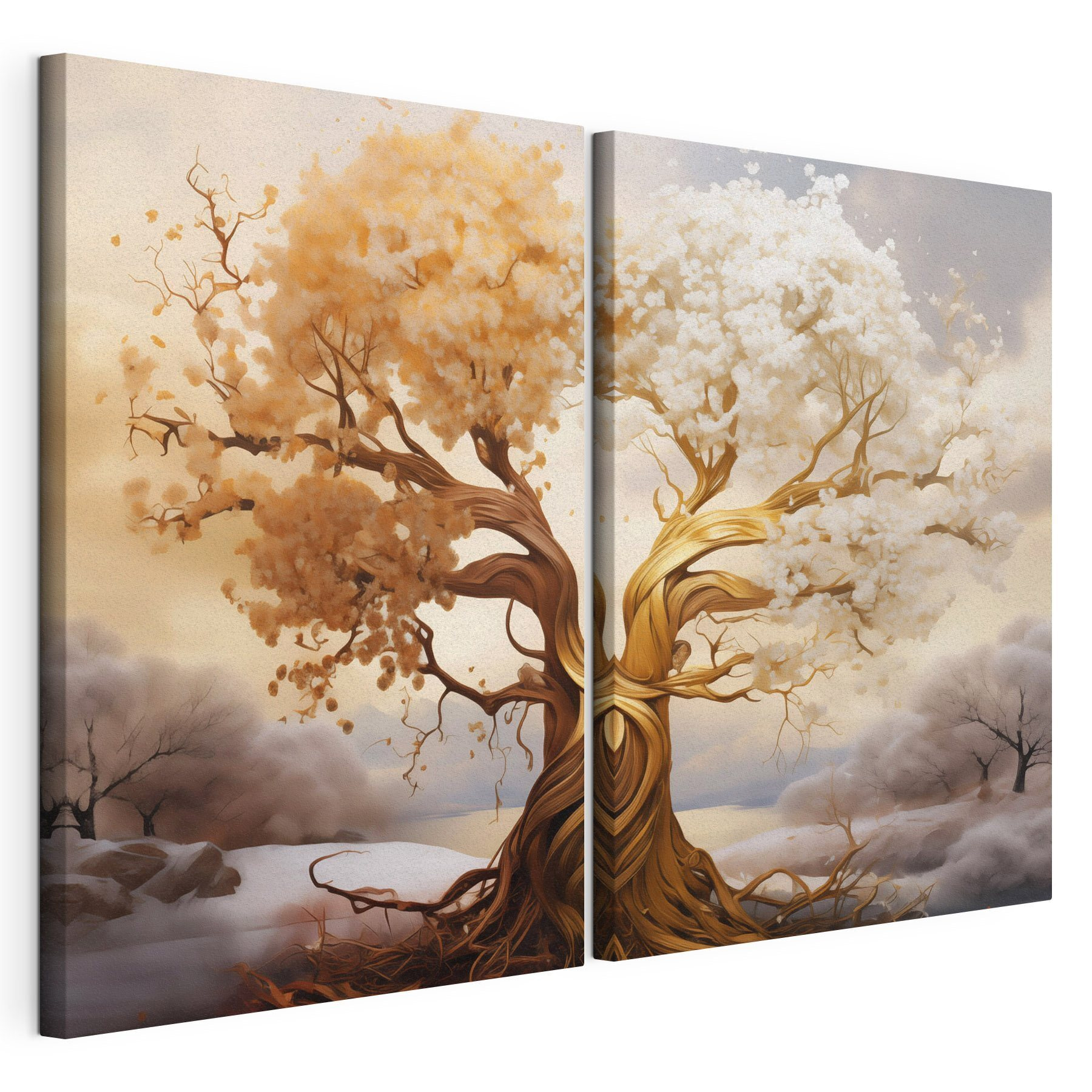 Tree with white and yellow leaves
