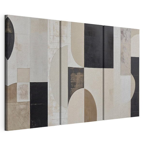 Impression sur toile modulaire Motif géométrique en noir et blanc