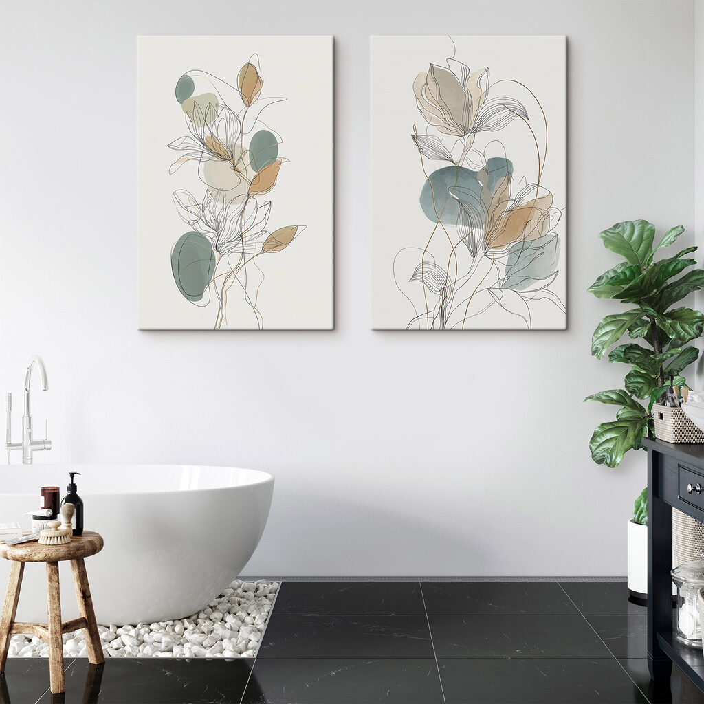 Flowing lines and soft colors blend