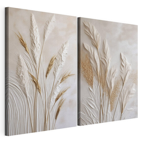 Collage of white and brown plants