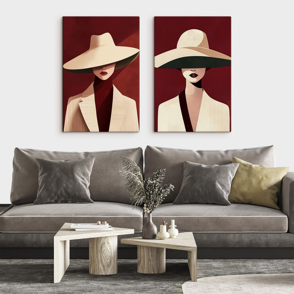 Collage of a woman wearing a hat