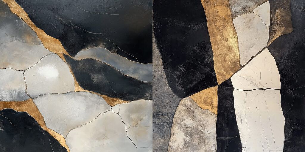 Abstract elegance in contrasting tones