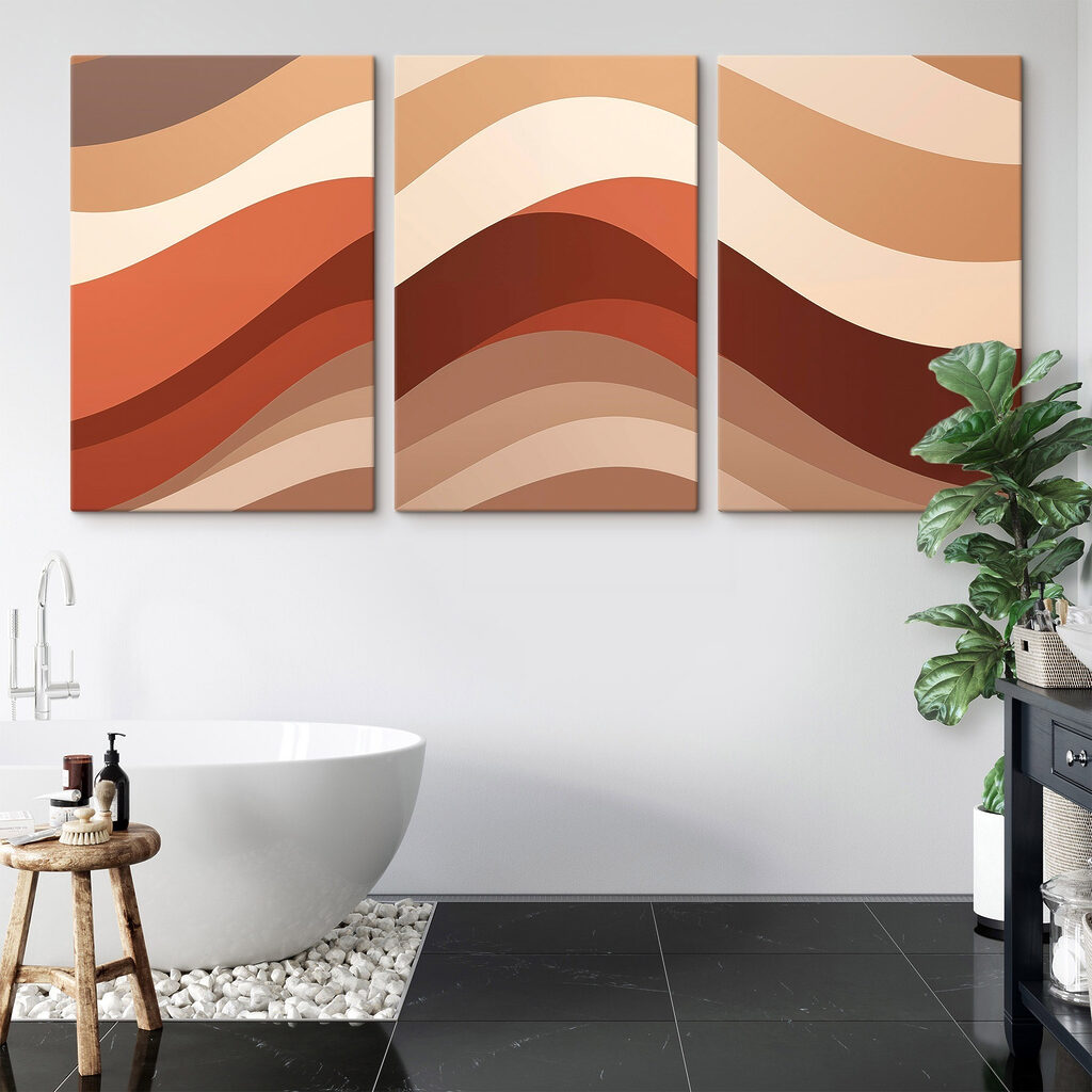 Flowing waves of warm colors