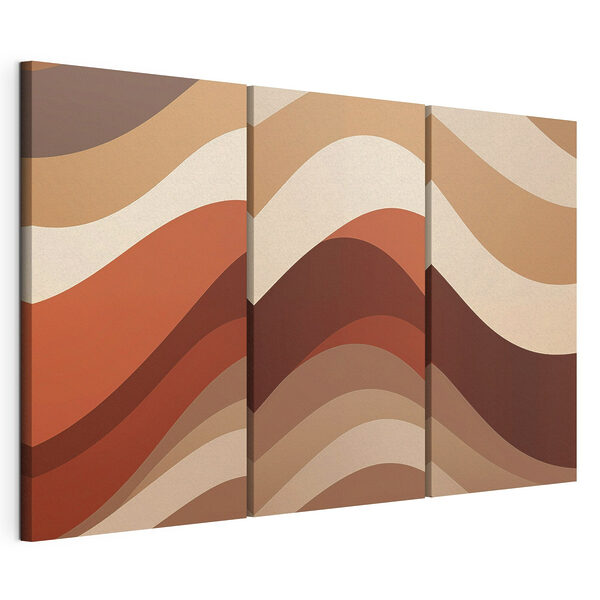 Impression sur toile modulaire Des vagues ondulantes aux couleurs chaudes