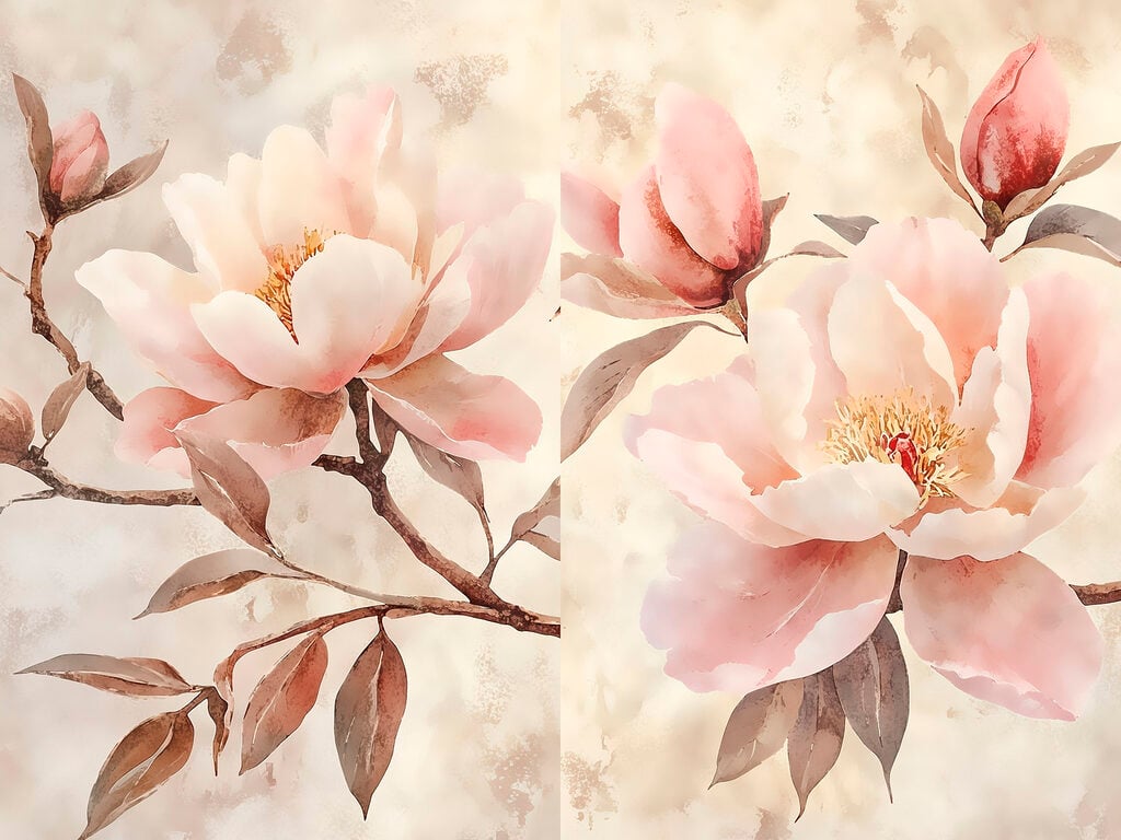 Delicate blooms in soft hues