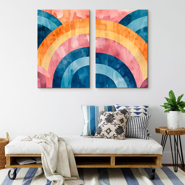 Colorful watercolor painting of circles