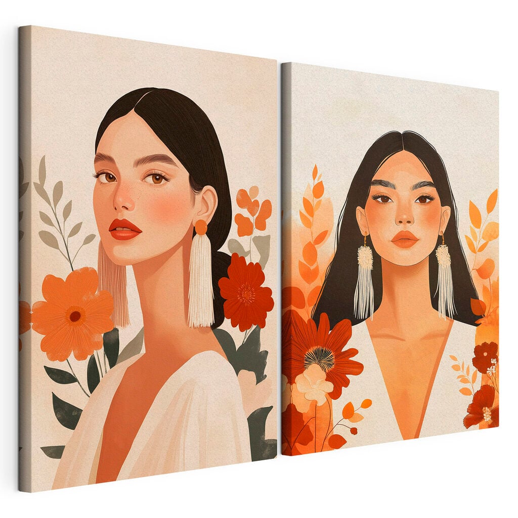 Collage of a woman with flowers