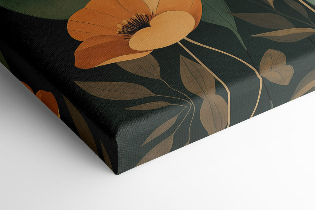 Painting of flowers on a black background