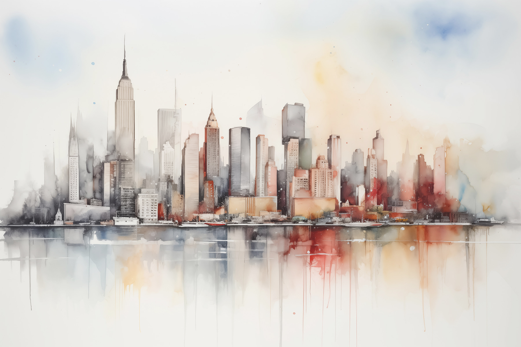 Aquarelle d'une ville Aquarelle d'une ville