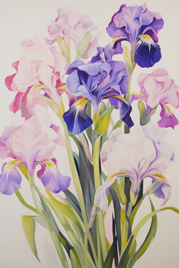 Painting of flowers on a white background