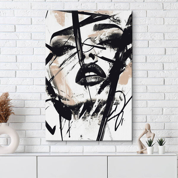 Tableaux Tableaux Visage de femme recouvert de peinture noire (UGS : s45777)