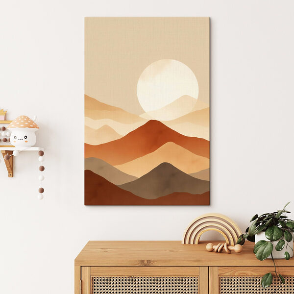 Tableaux Le soleil au-dessus d'une montagne