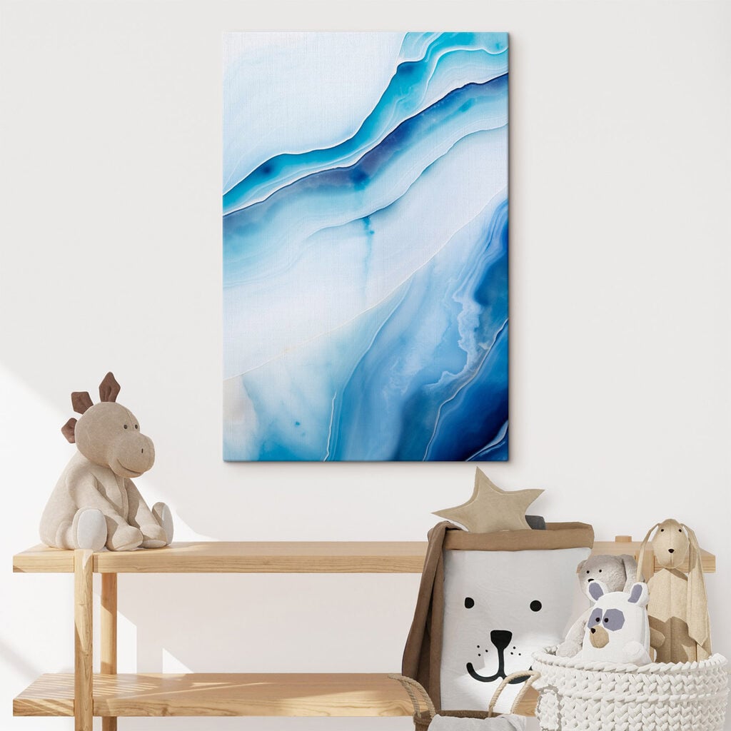 Flowing waves in calm blue tones