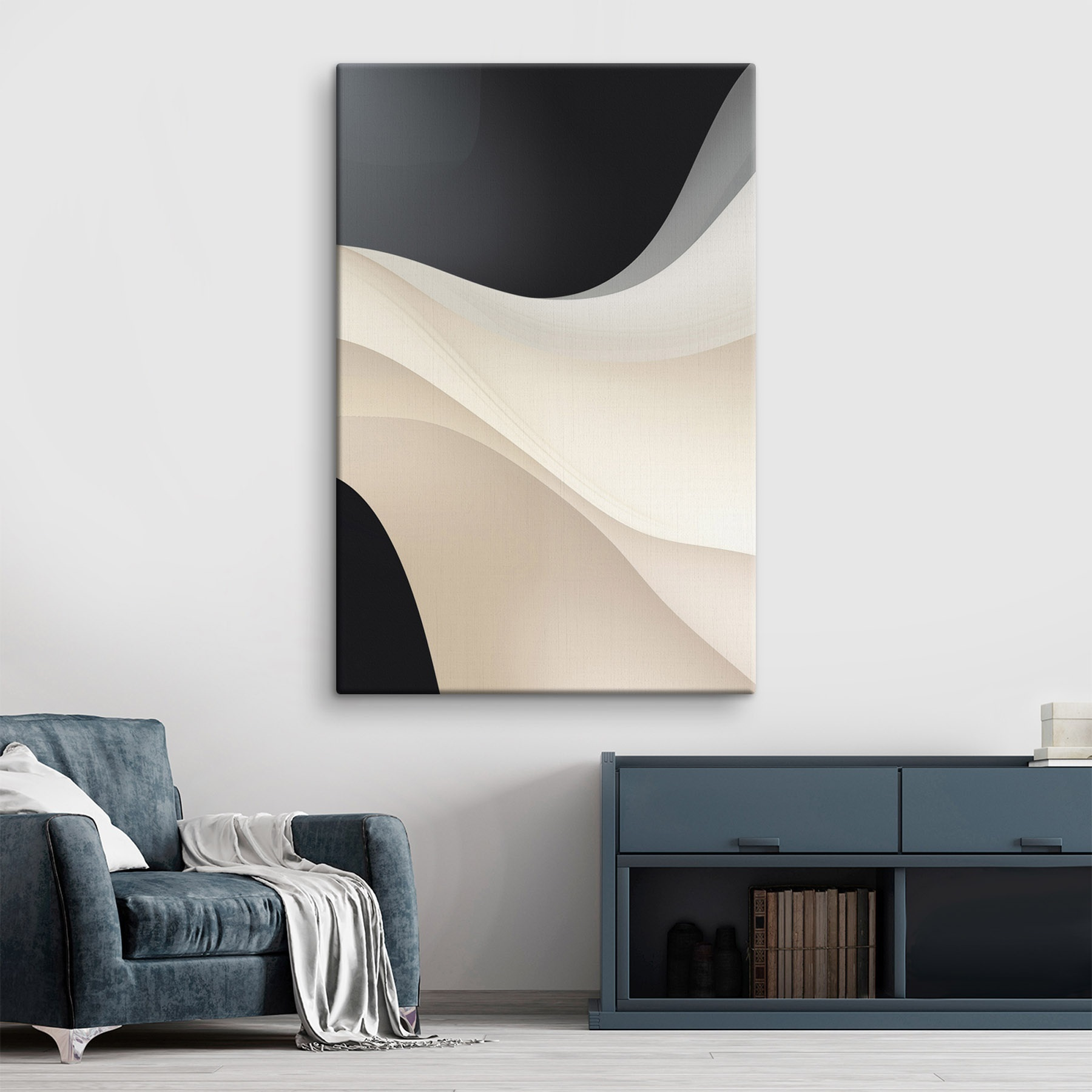 Black and white wavy lines