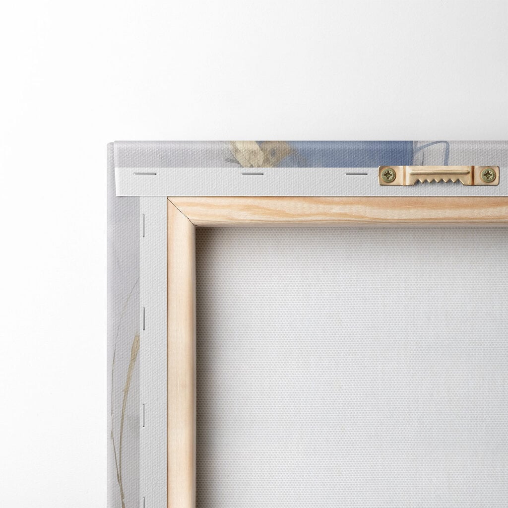 Painting of a blue and white wall