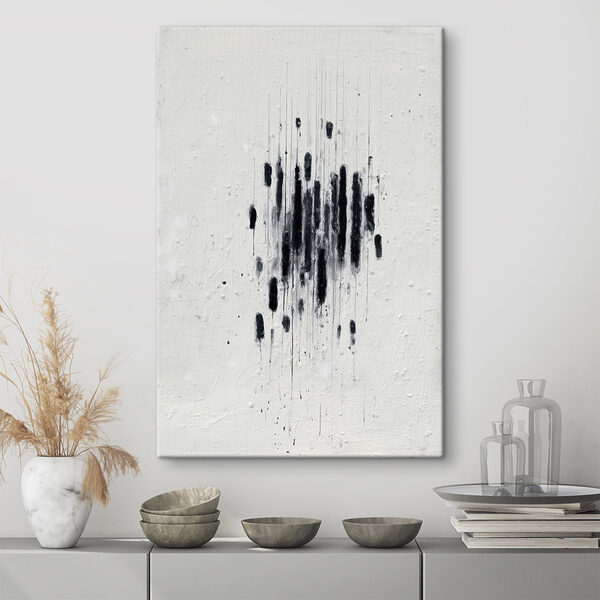 Tableaux De la peinture noire sur une surface blanche