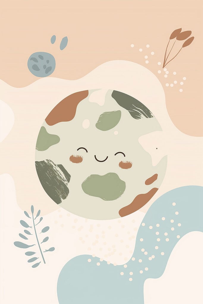 Cartoon of a planet