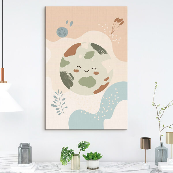 Tableaux Dessin humoristique représentant une planète