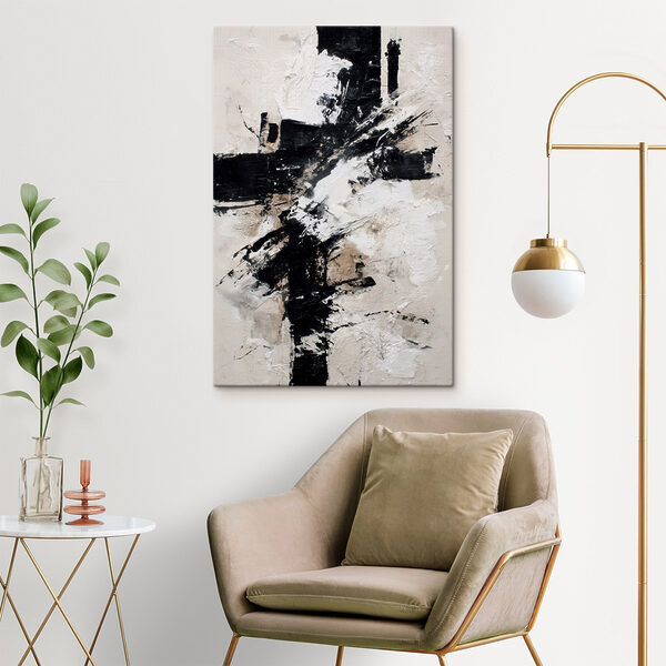Tableaux Tableaux Peinture en noir et blanc (UGS : s47090)
