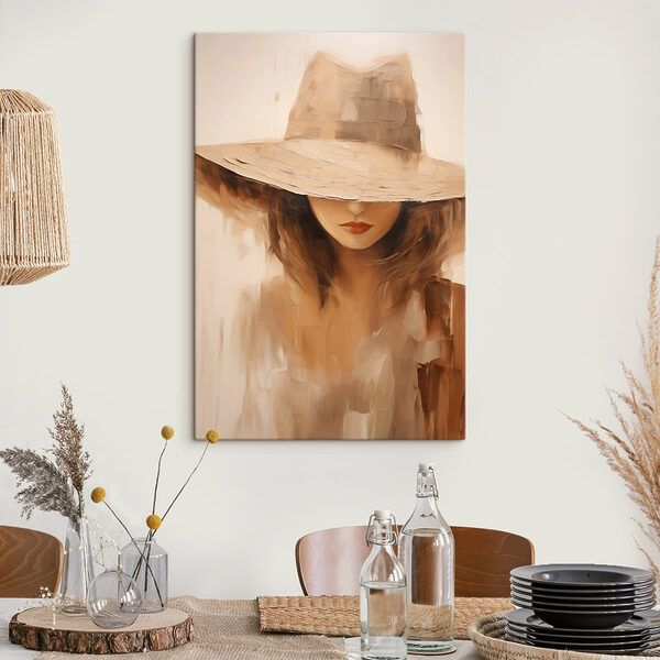 Tableaux Tableaux Tableau représentant une femme coiffée d'un chapeau (UGS : s47312)