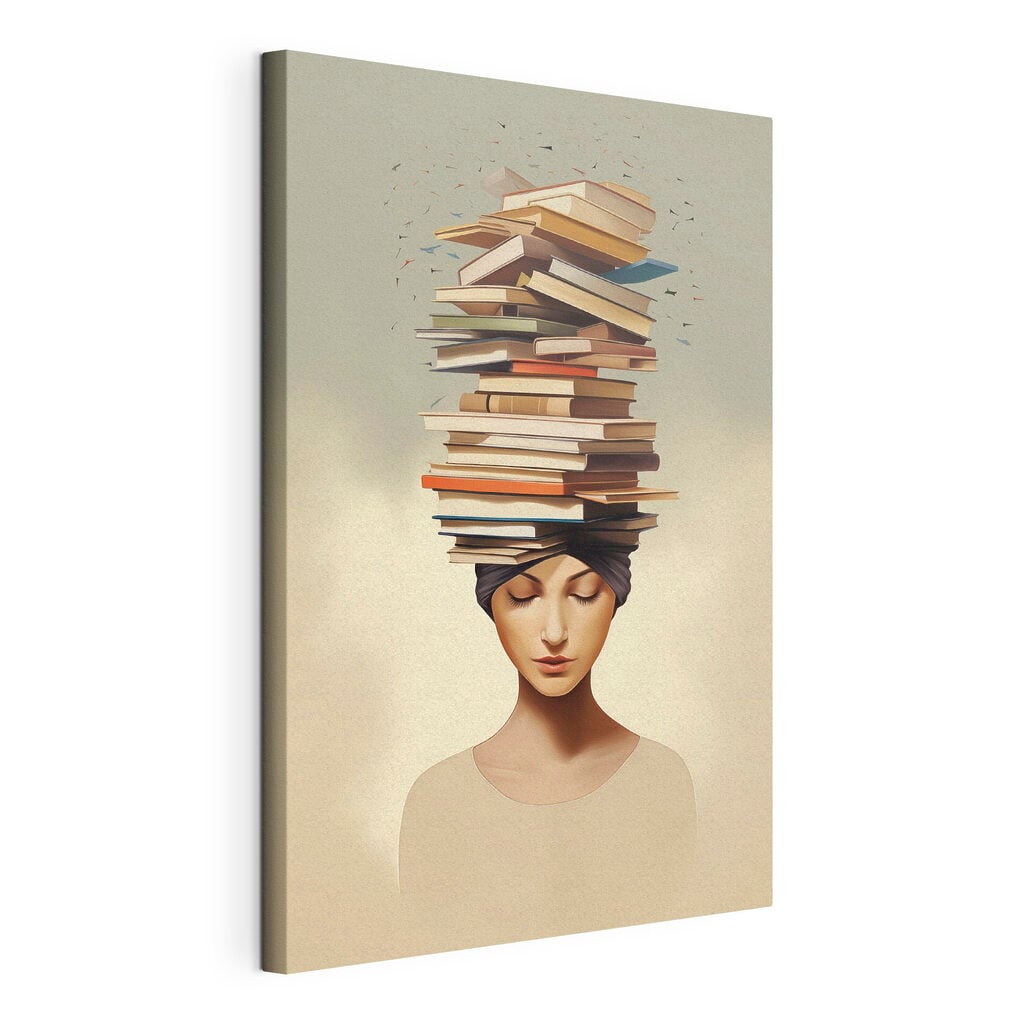Woman with books on her head