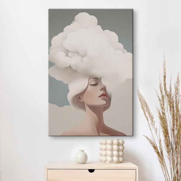 Tableaux Tableaux Une femme aux cheveux blancs, avec des nuages dans les cheveux (UGS : s47338)