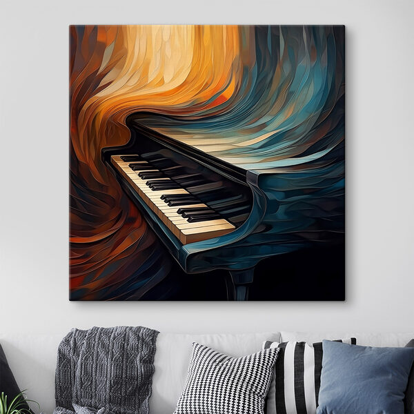 Tableaux Tableaux Piano avec un rideau coloré (UGS : s47390)