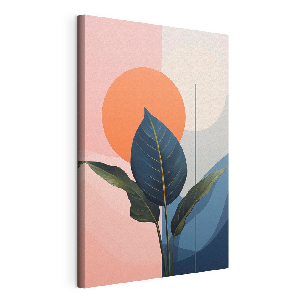 Leaf with a colorful background