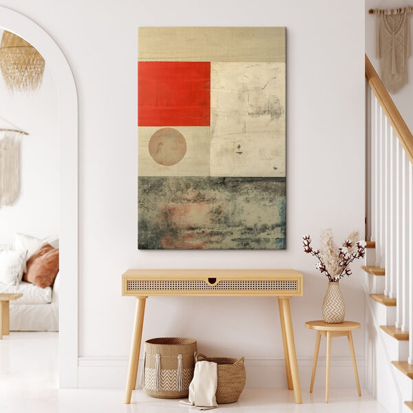 Tableaux Carré et cercle rouges et blancs